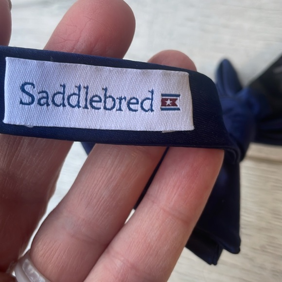 Saddlebred navy satin style bow tie men’s adjustable all sizes new with tags - Picture 6 of 10